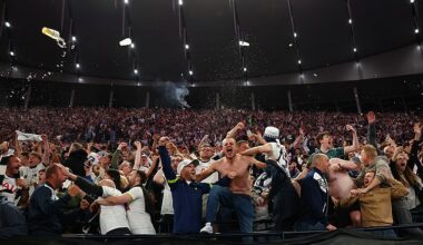 Tottenham fans joyously celebrated Spurs' Europa League triumph on Wednesday night