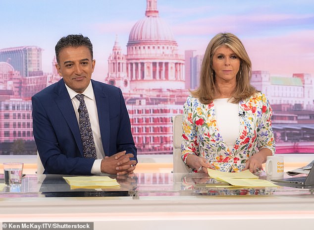 Kate has been busy promoting her various work projects as her debts loom over her but it's not the first time the broadcaster has had to deal with financial woes (pictured on GMB with Adil Ray)