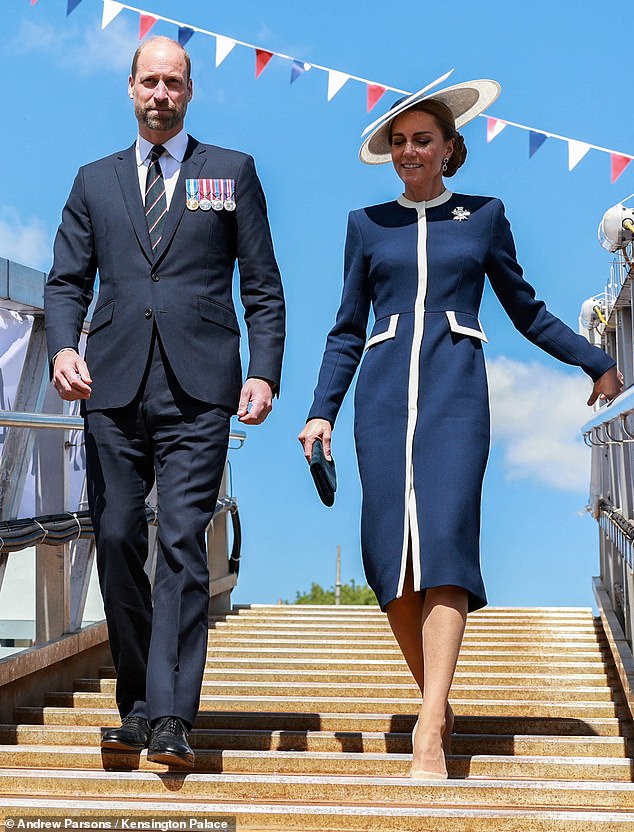 The Princess and the Prince of Wales (pictured) attending the ship's naming ceremony