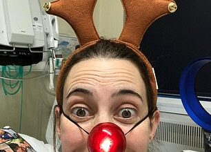 Rebecca Hind during her cancer journey in hospital