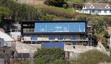 New pictures show the two-year-long construction of Cate Blanchett's five-bed luxury eco home in the seaside village of Mawgan Porth is gradually nearing completion