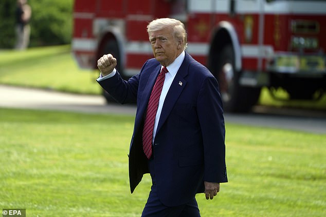 Trump made the threat amid trade talks between Washington and Brussels, warning they were 'going nowhere' and that he could impose the tariffs next month