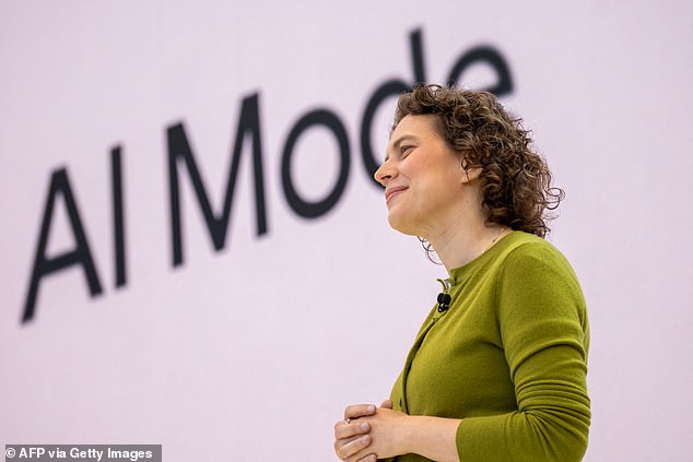 Liz Reid, head of Search, presents an 'AI mode' option which will allows Americans to interact with the search engine as though they are having a conversation with it