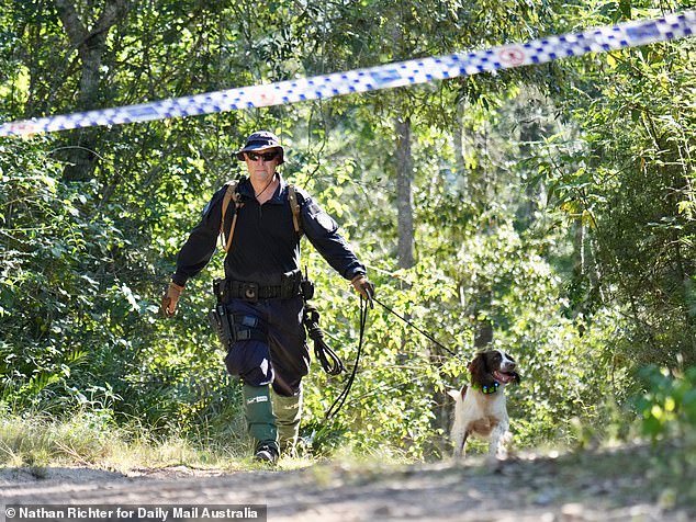 A police dog was spotted at the Good Night Scrub National Park on Sunday