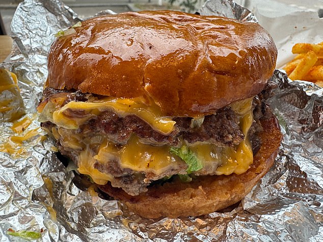 This burger was dripping with juices - but comes from Taco and Buns, a zero-rated store in Leyton