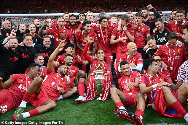 He still got in on the celebrations as Liverpool lifted their second Premier League title