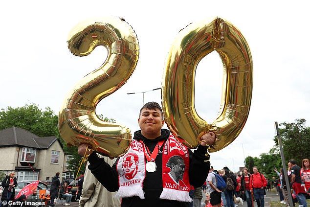 Fans travelled from all over the country to celebrate the club's 20th top flight victory