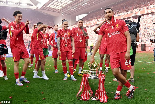 Alexander-Arnold cut an emotional figure after playing his final match for Liverpool