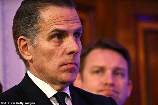 Hunter Biden, son of US President Joe Biden, attends a Hanukkah holiday reception in the East Room of the White House