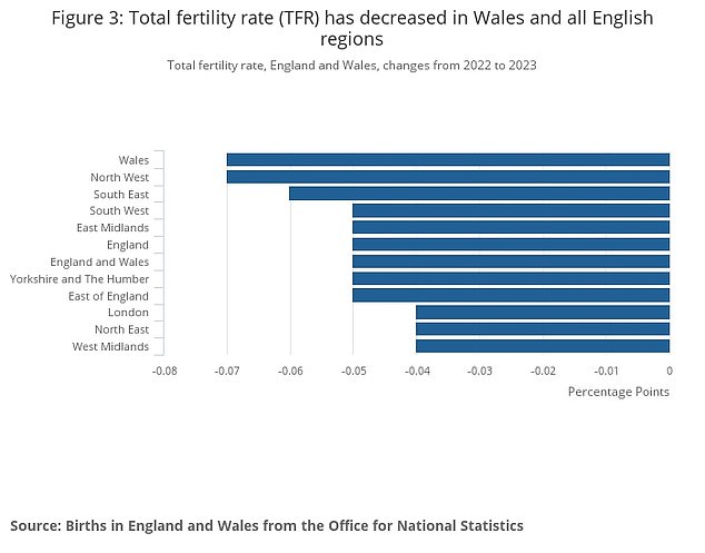 According to a draft of the speech seen by the Mail, Mr Farage is expected to say: 'The collapsing birth rate in the UK, now well below the rates needed, is an existential crisis for our country.'