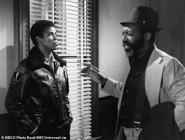James, right, as Reggie Hill with Michael Warren as Officer Bobby Hill on Hill Street Blues