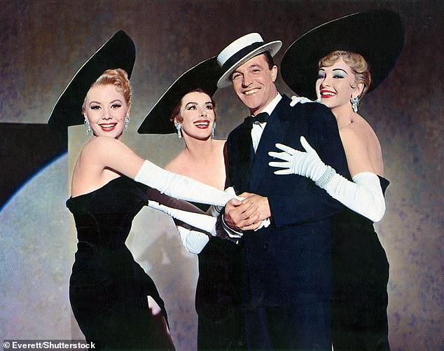 Elg, a talented dancer and actress starred in 1957's Les Girls with Gene Kelly and Mitzi Gaynor (l); circa 1958