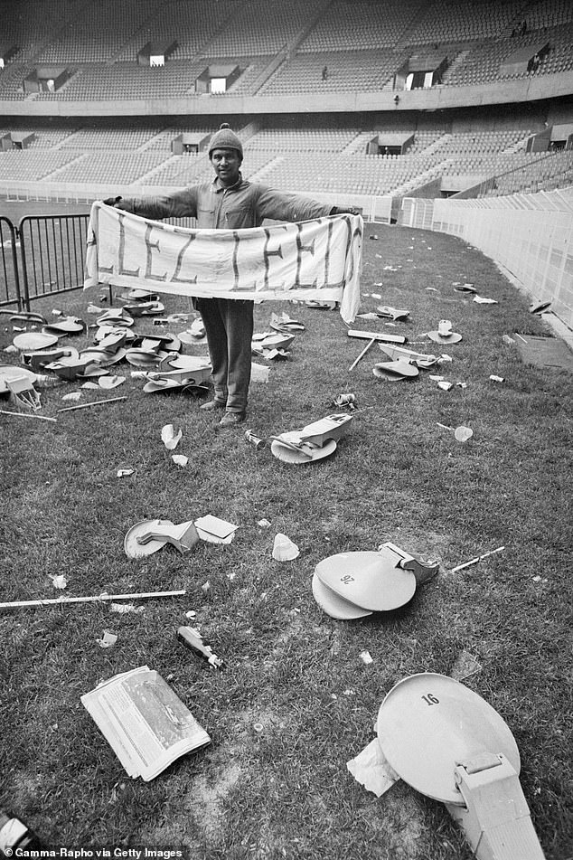 Leeds supporters outraged at the result ripped out the seats inside the Parc des Princes
