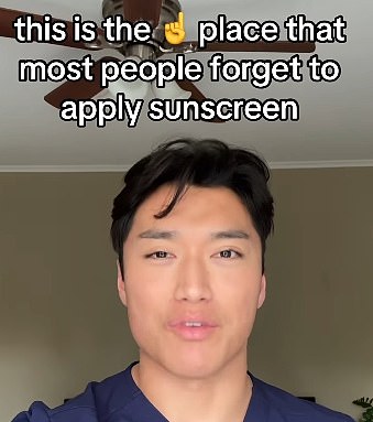 The dermatologist warned that most people forget to apply sunscreen to their ears, increasing the risk of deadly skin cancer