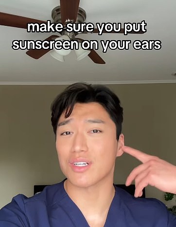 Dr Park urged people to pay close attention to their ears when applying sunscreen to protect themselves against the deadly disease