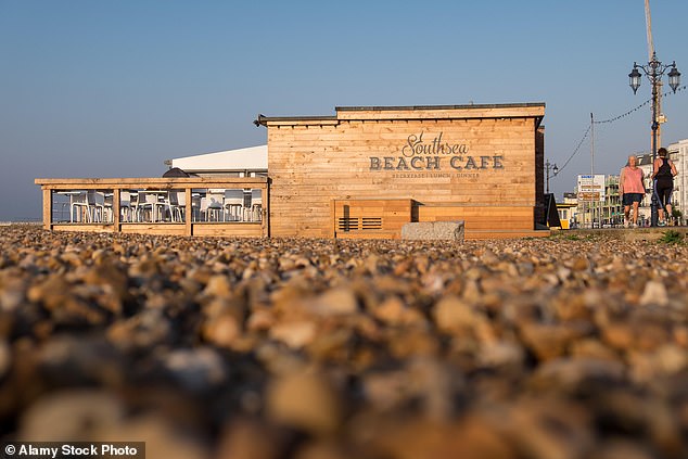 Start the day at Southsea Beach Cafe with a breakfast burrito filled with scrambled eggs, bacon, avocado and salsa
