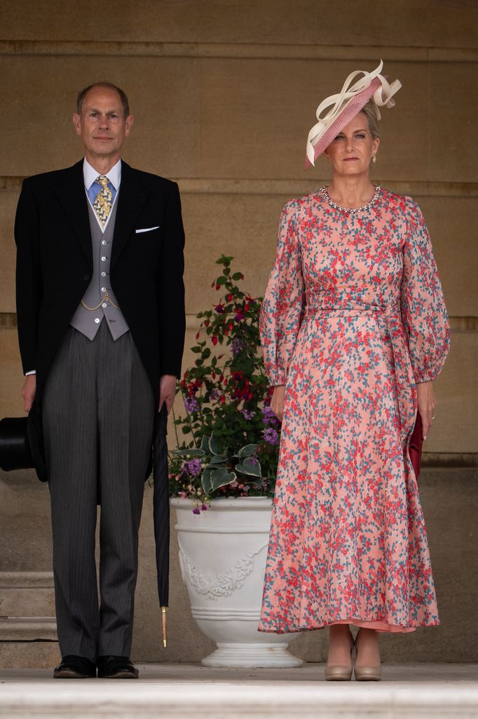 Prince Edward and his wife Sophie in floral dress
