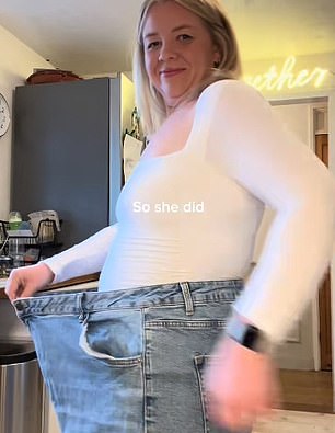 The mother pictured a year after, after