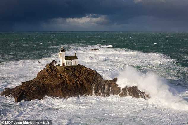 Cast and crew have have set up on the Île de Sein off the coast of Brittany where they are thought to be re-creating the famous moment that Hagrid says, 'You're a wizard Harry!'