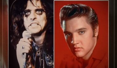 Why did Alice Cooper point a gun at Elvis Presley?