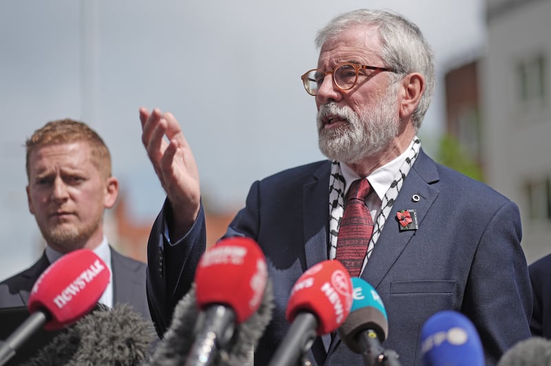 Gerry Adams outside the High Court in Dublin after the jury returned its verdict