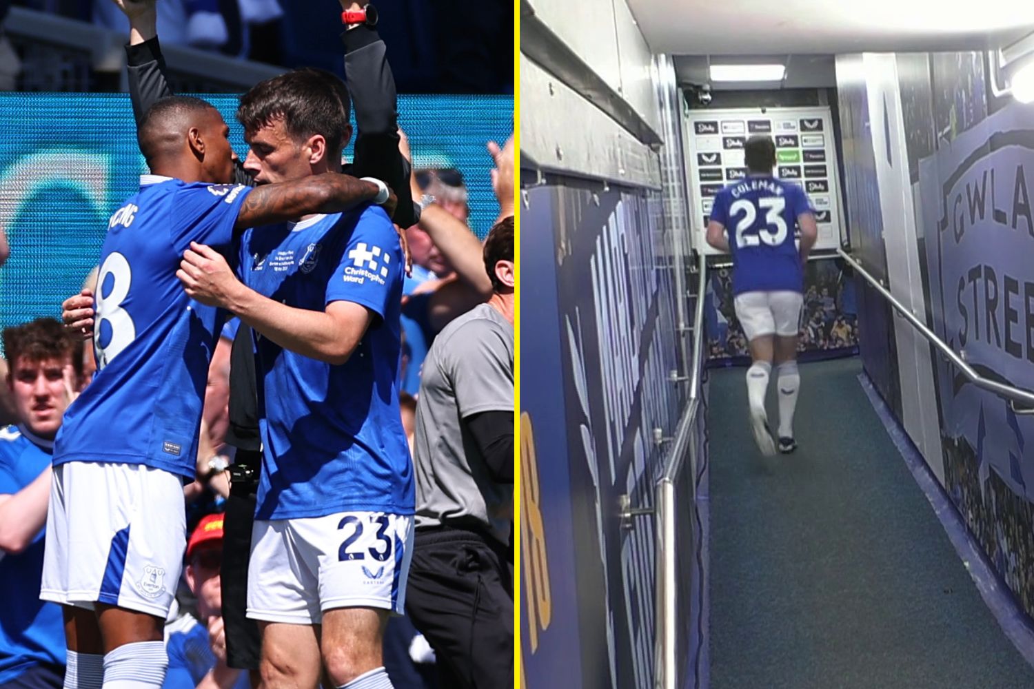 Everton star runs straight down tunnel after just 17 minutes in Goodison Park farewell