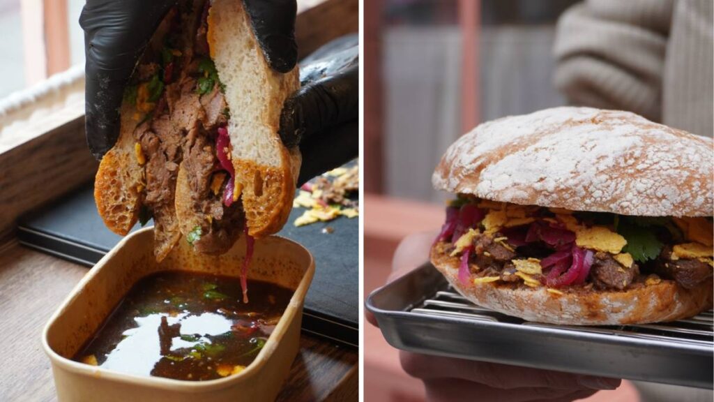 A side by side image of the Secret London x My Favourite Sandwich