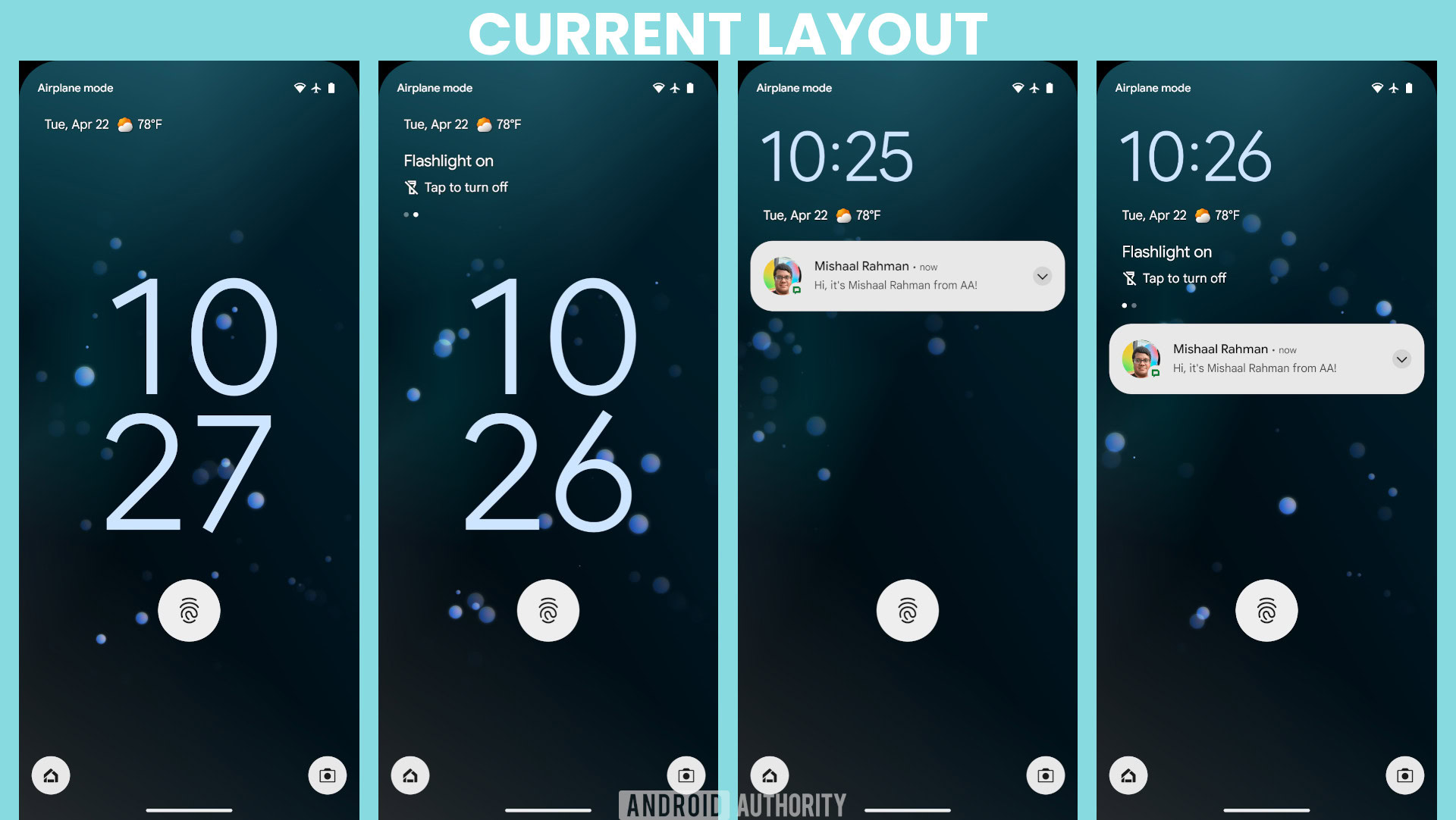 Current Lock Screen At A Glance Layout
