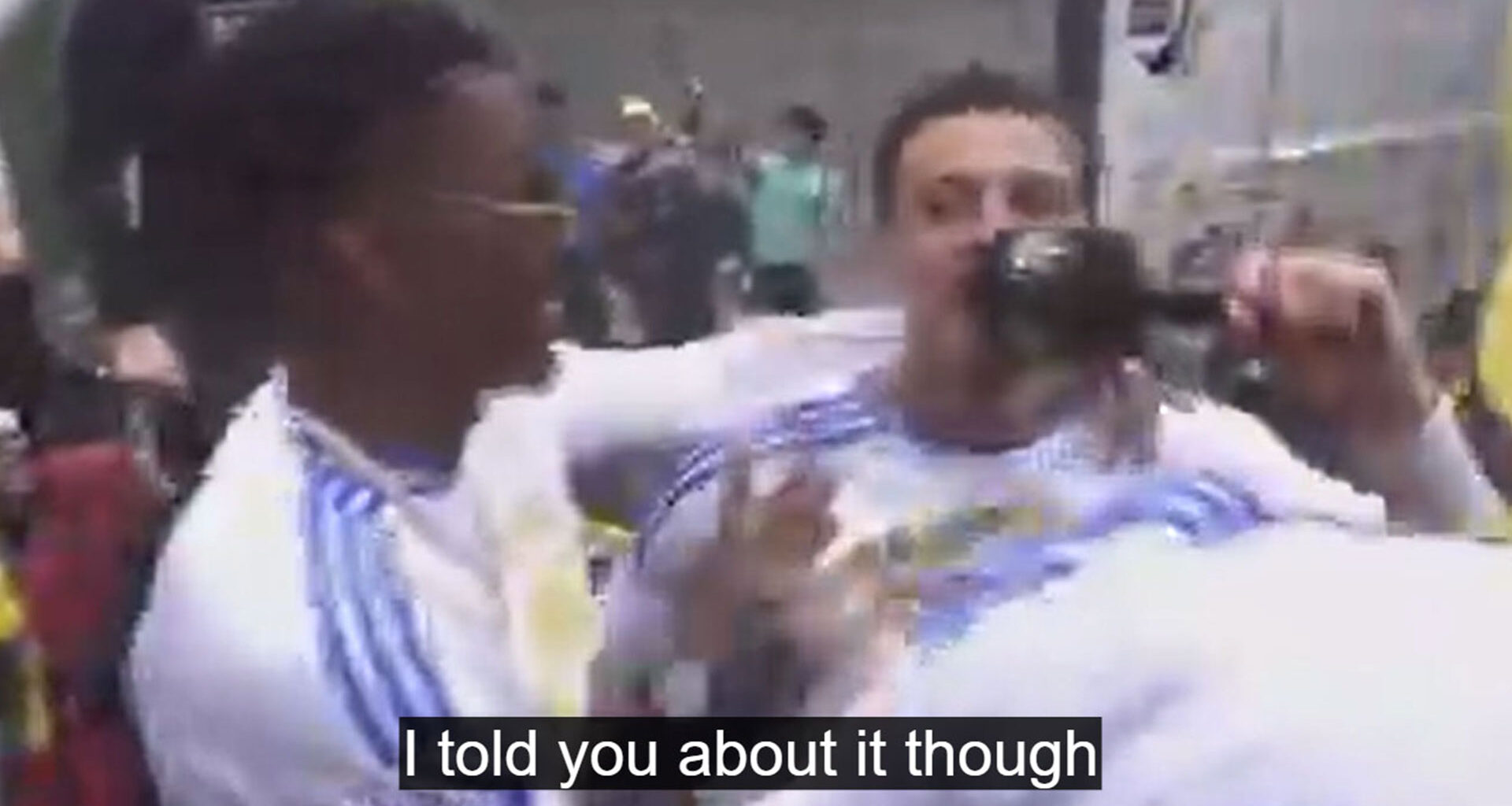 Ethan Ampadu appears to leak Junior Firpo's next club in front of 150,000 Leeds fans during wild bus parade