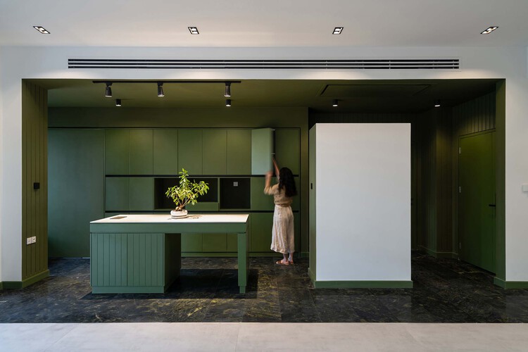 Mian Residential Project / Pi architects - Interior Photography, Kitchen, Wood, Lighting, Glass, Chair