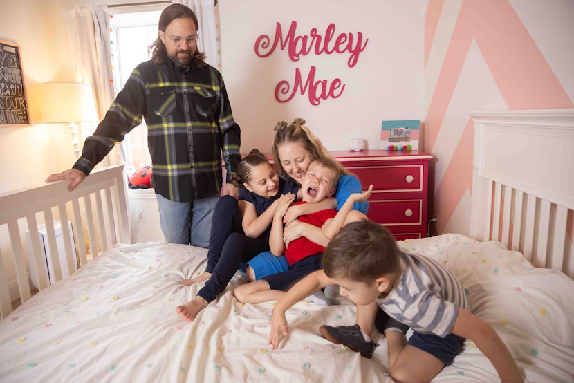 (From left) Jonathan Mansour, Marley Mansour, 11, Kayla Mansour, Maddox Mansour, 6, and...