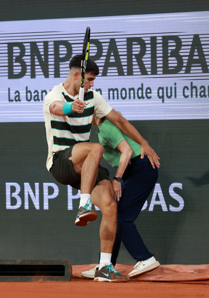 This was a particularly hairy moment in an otherwise comfortable match for Alcaraz