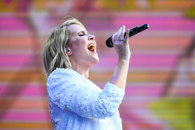 Claire Richards performing on stage