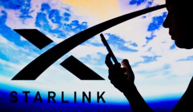 In this photo illustration, the Starlink logo is seen