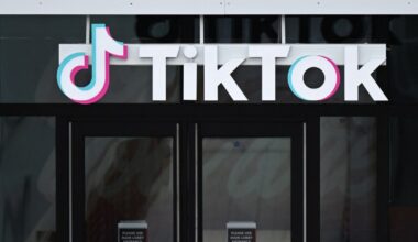TikTok logo on a building