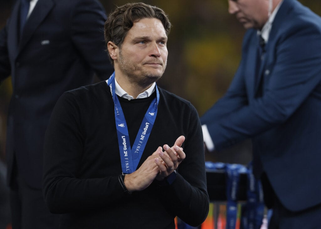 Edin Terzic, Head Coach of Borussia Dortmund looks dejected after the UEFA Champions League 2023/24 final match between Borussia Dortmund and Real ...