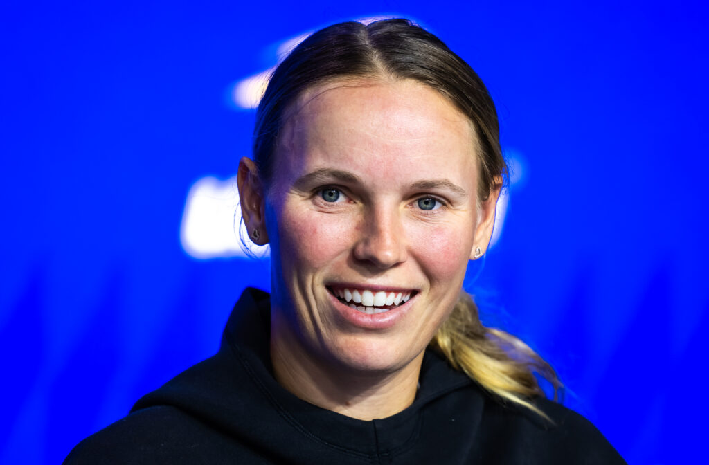 Caroline Wozniacki speaks to the media ahead of the 2024 US Open