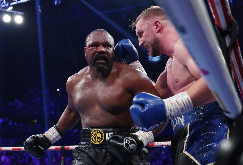 MANCHESTER, ENGLAND - FEBRUARY 08: Derek Chisora punches Otto Wallin during the Heavyweight fight between Derek Chisora and Otto Wallin as part of Derek Chisora v Otto Wallin, The Last Dance card at Co-op Live on February 08, 2025 in Manchester, England. (Photo by Alex Livesey/Getty Images)
