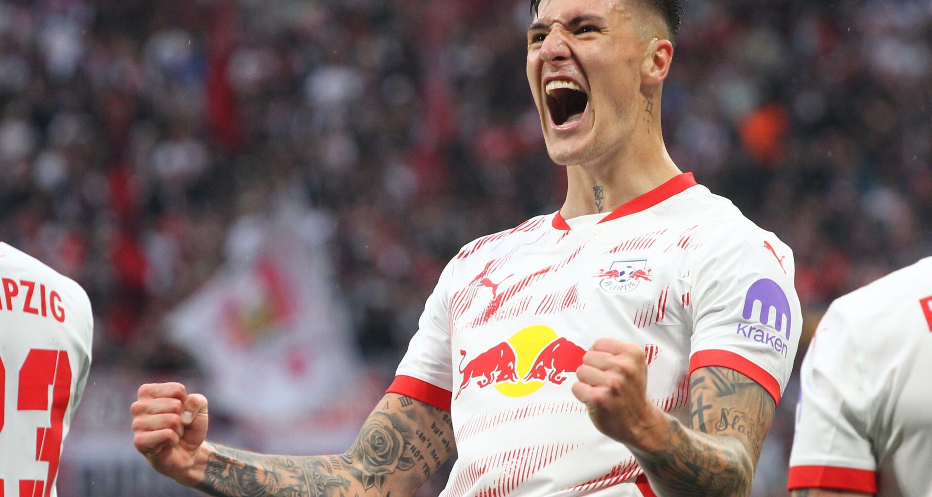 Benjamin Sesko scores outrageous finish against Bayern Munich as Liverpool scouts watch on