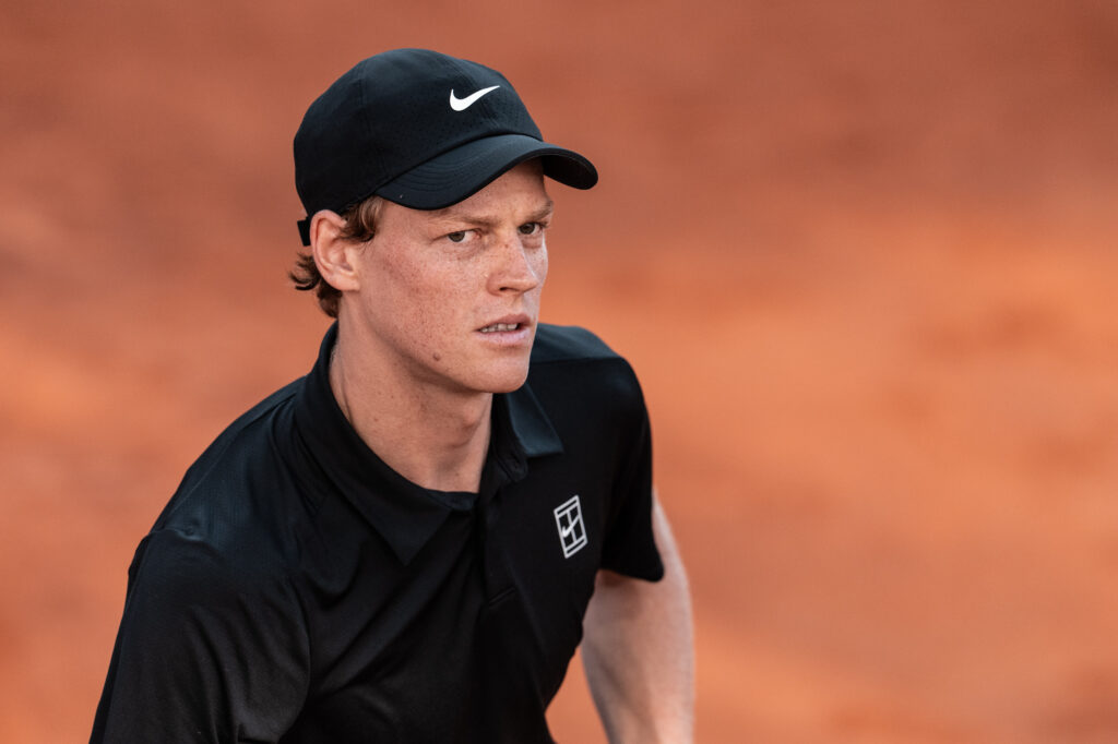 Jannik Sinner looking dejected during his defeat to Carlos Alcaraz at the 2025 Italian Open
