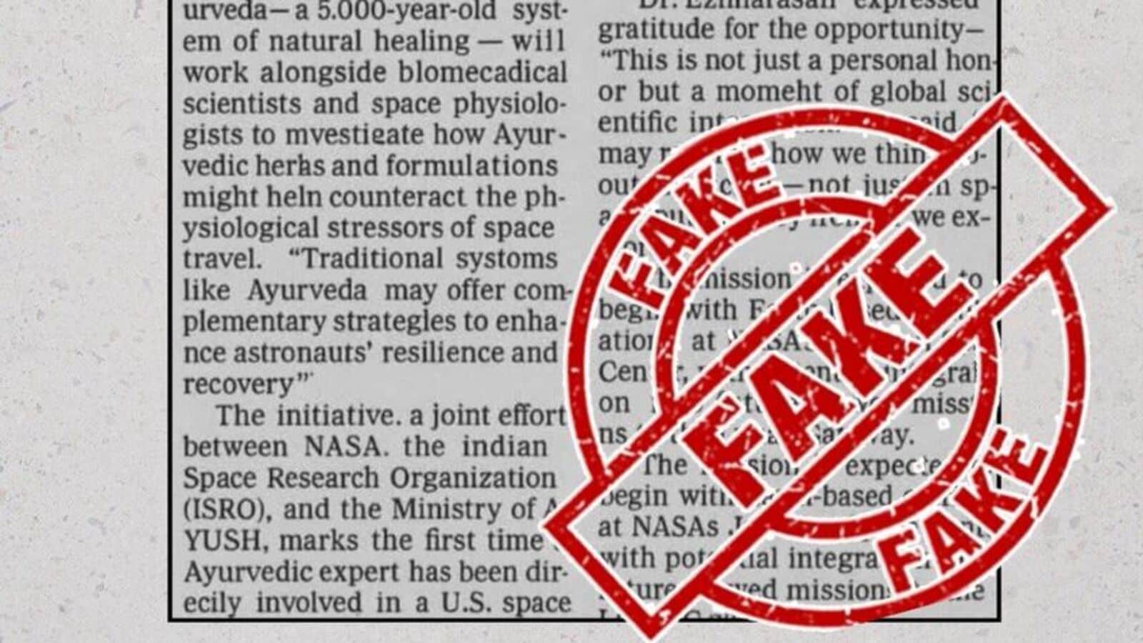 Did NASA select Indian Ayurvedic doctor to explore role of traditional medicine in space travel? PIB debunks viral claim