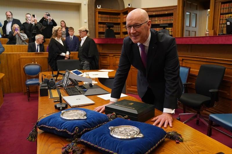 John Swinney was formally sworn at a ceremony at the Court of Session on May 8 last year – the day after winning a vote in Holyrood to become Scotland’s seventh first minster.