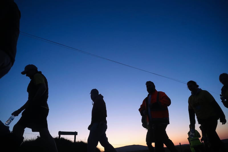 The annual Darkness into Light walk from Lámh Dhearg GAC in west Belfast, bringing together individuals, families, and communities to raise awareness and support for those affected by suicide and mental health issues. PICTURE: MAL MCCANN