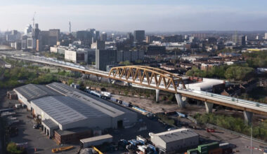 An artist's impression of the new HS2 structure