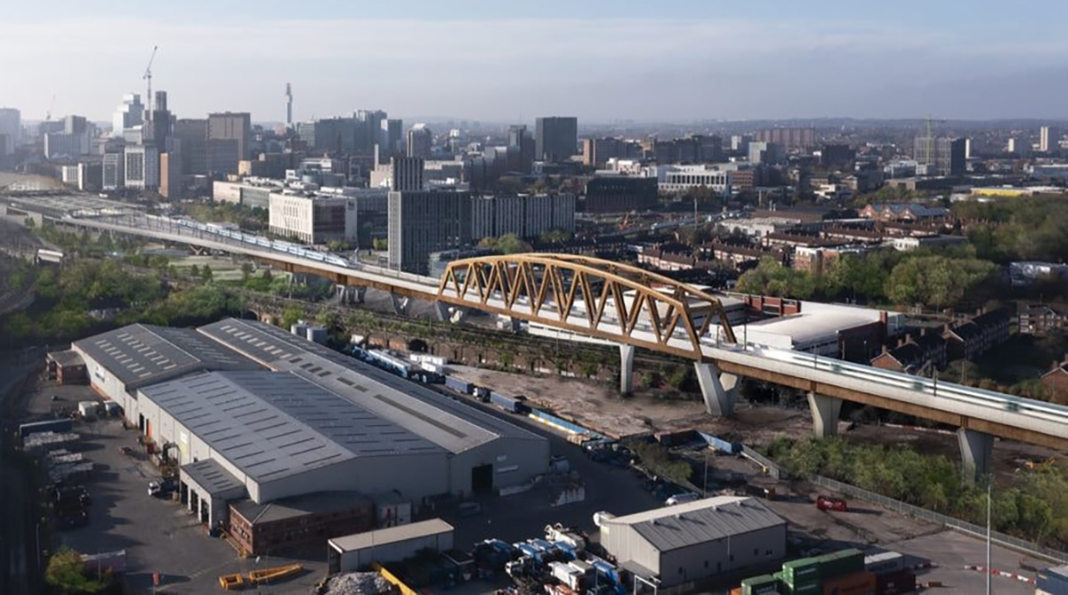 An artist's impression of the new HS2 structure