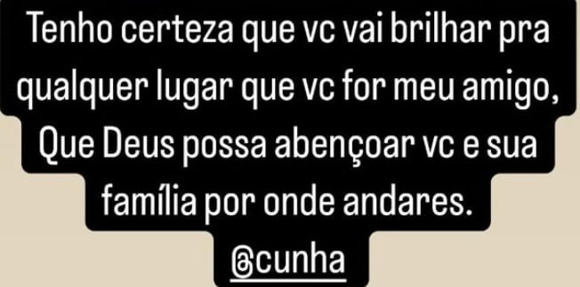 Andre sends a message to Matheus Cunha on instagram. 