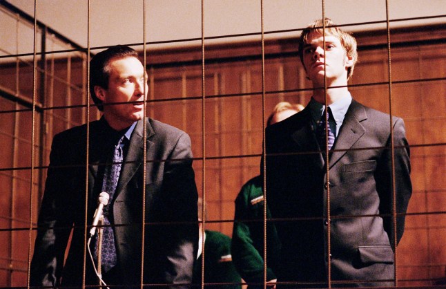 Television programme 'Eastenders', transmitted 3/10/99. Martin Kemp as Steve and Joe Absolom as Matthew. A last minute witness on the last day of Steve (Martin Kemp) and Matthew's (Joe Absolom) trial may be enough to determine the verdict, but which way will it go?