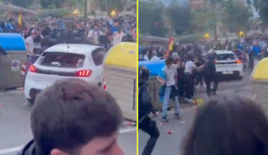Several people injured as car drives into crowd in terrifying scenes outside ground where Barcelona face Espanyol