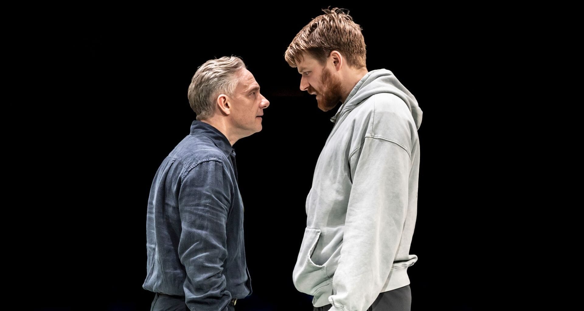 Martin Freeman and Jack Lowden in The Fifth Step photo by Johan Persson