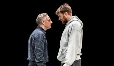 Martin Freeman and Jack Lowden in The Fifth Step photo by Johan Persson